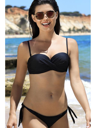 Купальник раздельный Ewlon A8209 - бюстгальтер-балконет и трусики Черный