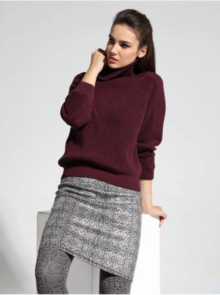 Свитер фактурного вязания из итальянской пряжи с хлопком LDK 078