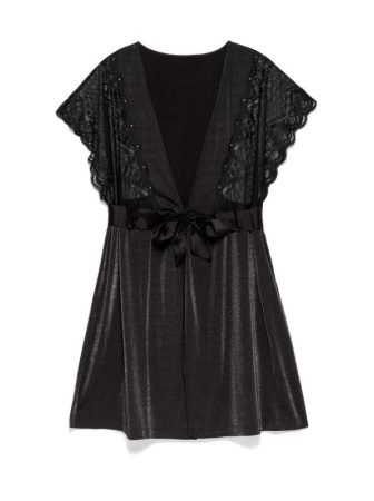 Халат с кружевом и кристаллами Swarovski LHW 1086 || Халат жін. CE SWAROWSKI LHW 1086, р.170-92-98, royal black