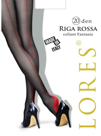 Колготки женские со швом LORES Riga Rossa 20, 1/2, nero(чёрный)