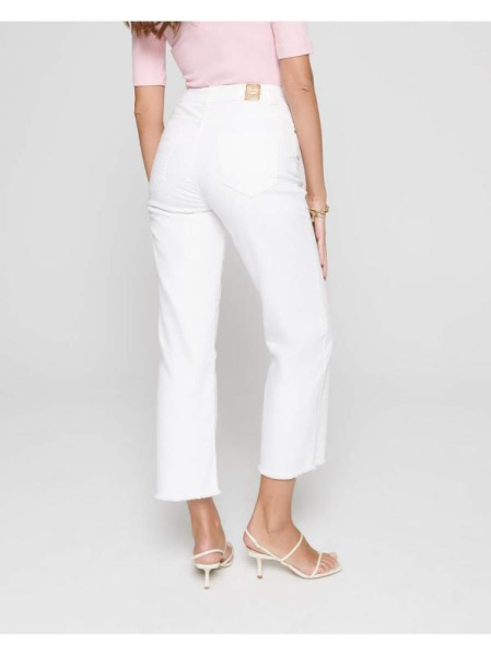 Укороченные джинсовые брюки с высокой посадкой и необработанным краем CON-243