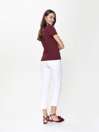 Хлопковая футболка с отложными манжетами LD 926 || Джемпер жін. CE LD 926, р.170-96, windsor wine