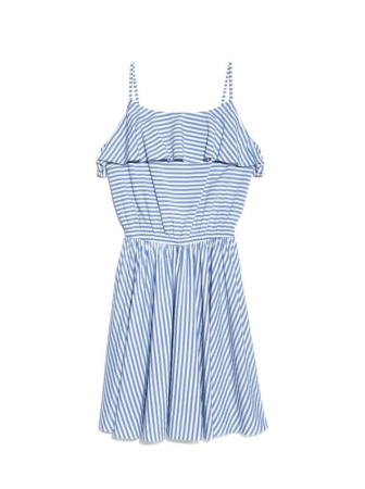 Ультрамодное платье в полоску на тонких бретелях LPL 911 || Плаття жін. CE LPL 911, р.170-96-102, white-coral