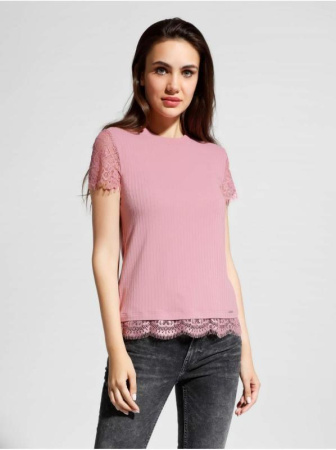 Фактурный топ из вискозы премиального качества с кружевом LD 1033