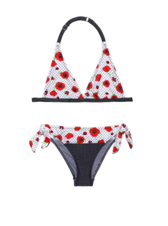 Костюм куп. дев. E ROSALIA || ESLI. Купальний костюм дів. ROSALIA, р.146-68, маки-білий