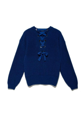 Стильный джемпер из объемной пряжи со шнуровкой на спине LDK 073 || Джемпер жін. CE LDK073 18С-225СП, р.170-92, grape wine