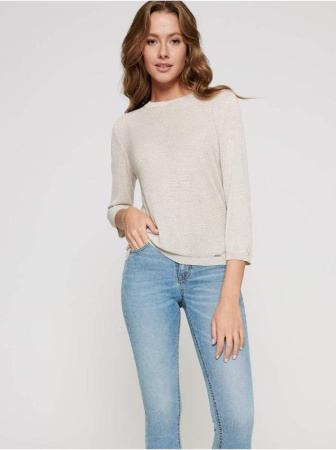 Вязаный фактурный джемпер из пряжи с вискозой и льном LDK 089