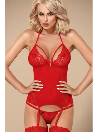 Комплект Obsessive 838-COR-3 corset Красный