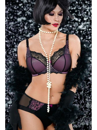 Комплект Ava Mad Women - бюстгальтер полумягкий AV 1796 и бразилианки AV 1797/b Черно-фиолетовый