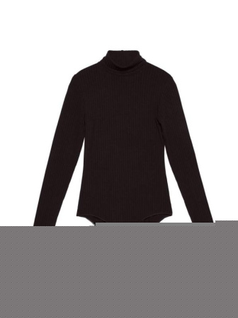 Классическая боди-водолазка в рубчик из вискозы премиального качества LBD 1030 || Боді жін. CE LBD 1030, р.164-100-106, black