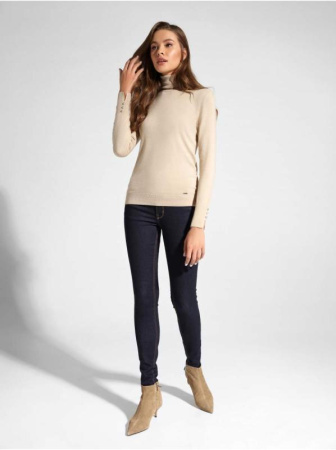 Вязаный свитер из итальянской пряжи с вискозой премиального качества LDK 055 || Джемпер жін. CE LDK055 18С-207СП, р.170-84, chai latte