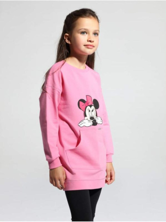 Хлопковая туника с ярким рисунком Disney 958 || Туніка дів. CE DISNEY DTH 958, р.104,110-56, camelia rose