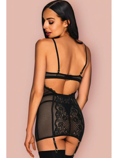 Комплект Obsessive Basitta chemise Черный