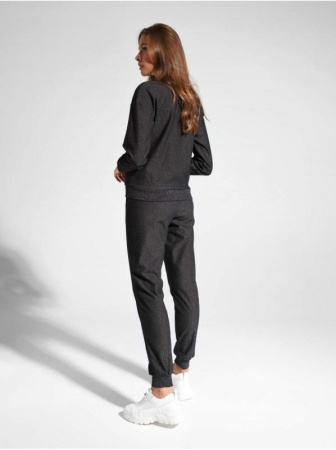 Ультракомфортные термоджоггеры с мерцанием люрекса SPORT LUX BLACK || Брюки жін. CE SPORT LUX Black, р.164-94, shiny black