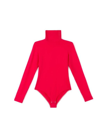 Классическая водолазка-боди в рубчик 823 || Боді жін. CE LBD 823, р.170-92-98, red