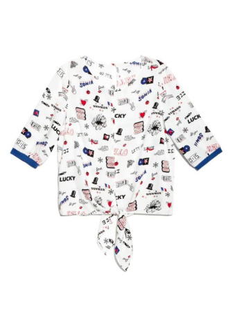 Стильная блузка с декоративной завязкой LBL 886 || Блуза жін. CE LBL 886, р.170-84-90, white-ultramarine