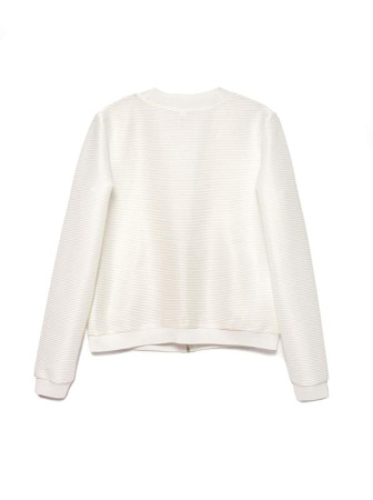 Белый фактурный бомбер на молнии LJ 1132 || Жакет жін. CE LJ 1132, р.170-100-106, off-white