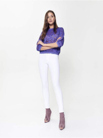 Кружевной джемпер с объемными рукавами LD 904 || Джемпер жін. CE LD 904, р.170-84, lilac bluish