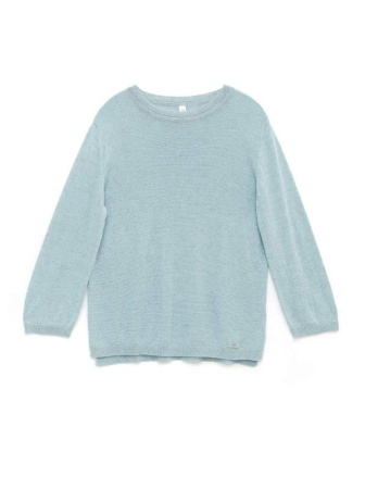 Вязаный фактурный джемпер из пряжи с вискозой и льном LDK 089 || Джемпер жін. CE LDK089 19С-131СП, р.170-84, grey-blue melange