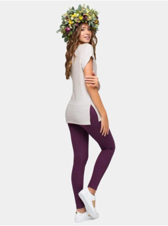 Удлиненная футболка с разрезами по бокам LD 611 || ВТЖ Джемпер жін. CELG LD 611, р.170,176-88, бежевий