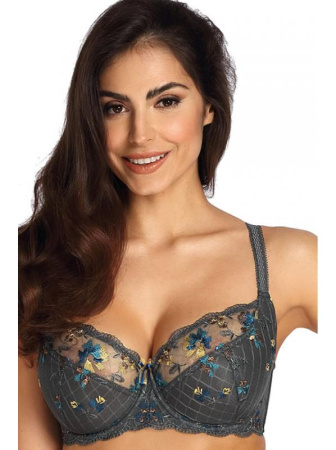 Бюстгальтер полумягкий Ewa Bien Tamal B150 Графитово-бирюзово-золотой