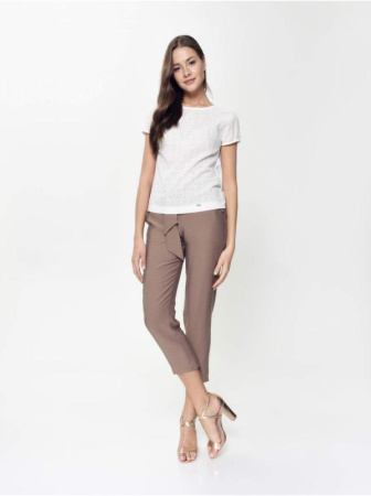 Фактурная кружевная блузка с приспущенным плечом LBL 916 || Блуза жін. CE LBL 916, р.170-88-94, off-white