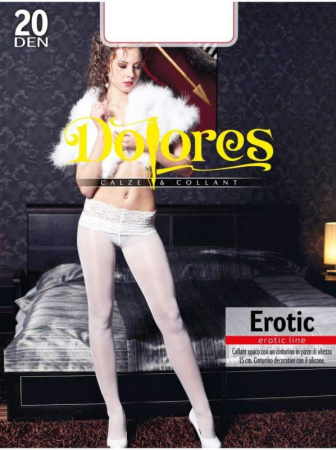 Колготки с силиконовым поясом DOLORES Erotic 20, 2, bianco(белый)