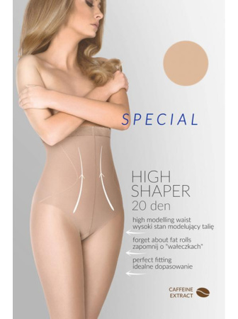 Колготки Gabriella High Shaper 20 den с высокими утягивающими шортиками Легкий загар