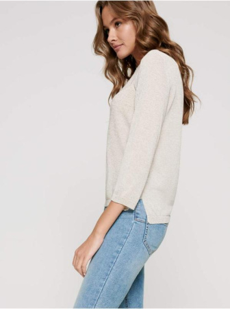 Вязаный фактурный джемпер из пряжи с вискозой и льном LDK 089 || Джемпер жін. CE LDK089 19С-131СП, р.170-84, grey-blue melange