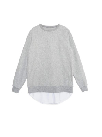 Хлопковая туника с имитацией рубашки LTH 1046 || Туніка жін. CE LTH 1046, р.170-92-98, moon grey-white