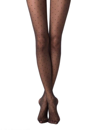 Колготки в горошек DOTS Lycra, р.3, Nero