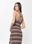 Облегающее платье миди на тонких бретелях LPL 922 || Плаття жін. CE LPL 922, р.170-84-90, black stripes