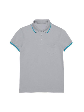 Футболка-поло с контрастной окантовкой MD 944 || Джемпер чол. DW MD 944, р.182-108, ash grey