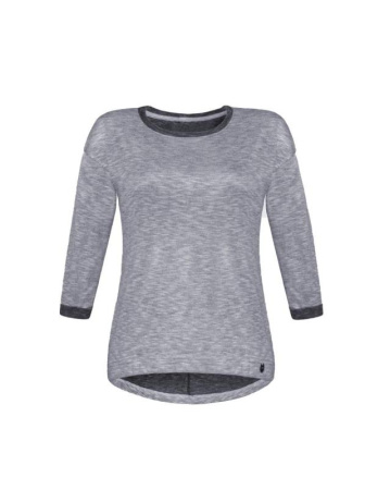 Меланжевый джемпер с удлиненной спинкой LD 609