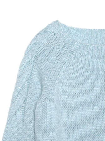 Вязаный джемпер с косами из объемной пряжи с шерстью и мохером LDK 077 || Джемпер жін. CE LDK077 19С-37СП, р.170-92, cream tan