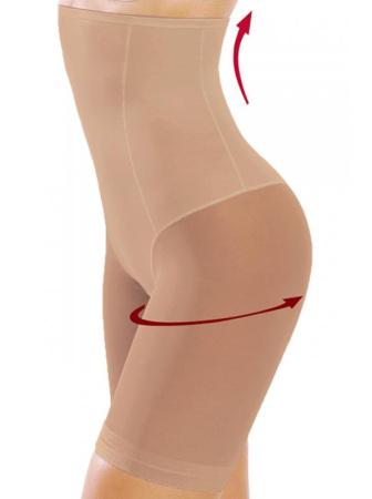 Утягивающие шортики Janira 31121 с высокой талией с сильным давлением и хлопчатобумажной махровой ластовицей Телесный темный