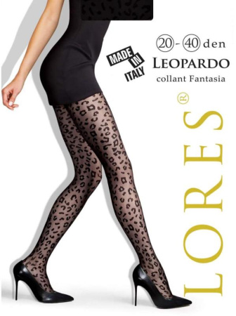 Колготки с узором LORES Leopardo 20-40, 1/2, nero(чёрный)