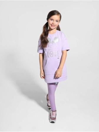 Хлопковая туника с коротким рукавом Disney 956 || Туніка дів. CE DISNEY DTH 956, р.128,134-68, blooming lilac