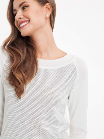 Экстрамягкий фактурный джемпер с металлическим блеском 036 || Джемпер жін. CE LDK036 18С-2СП, р.170,176-88, білий