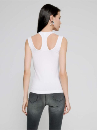 Однотонный топ из вискозы с фигурным декольте LD 1124