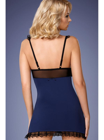 Комплект Obsessive 825-CHE-6 chemise Сине-черный || Комплект Obsessive 825-CHE-6 chemise Сине-черный