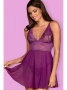Комплект Obsessive Idillia babydoll  Фиолетовый || Комплект Obsessive Idillia babydoll  Фиолетовый