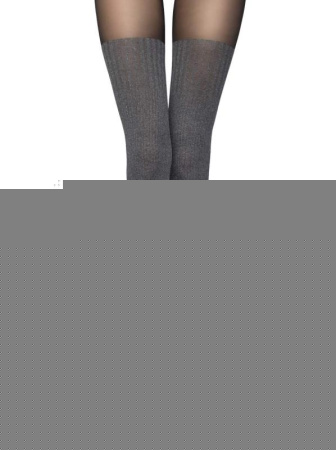 Колготки с имитацией меланжевых гольфинов DEMI Lycra, р.4, grafit-nero