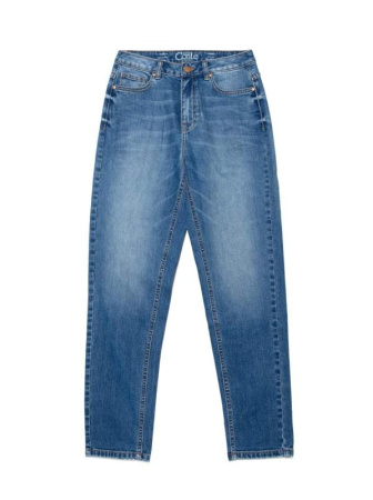 Eco-friendly джинсы Mom Fit с высокой посадкой CON-187 || Брюки джинсові жін. CE CON-187, р.164-102, mid blue