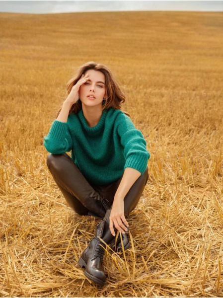 Вязаный джемпер из объемной итальянской пряжи с шерстью и мохером LDK 075