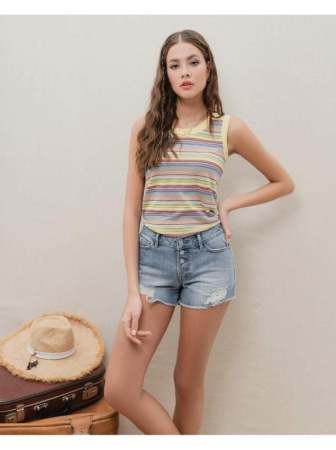 Джинсовые eco-friendly шорты c эффектом потертости CON-132