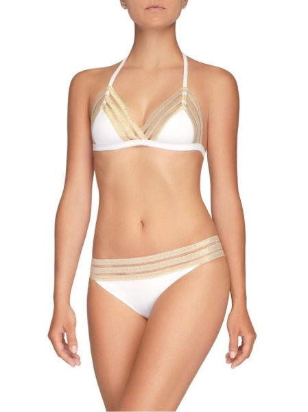 Бикини мягкие треугольники с золотой резинкой SALINA