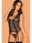 Комплект Obsessive Meshlove corset Черный || Комплект Obsessive Meshlove corset Черный