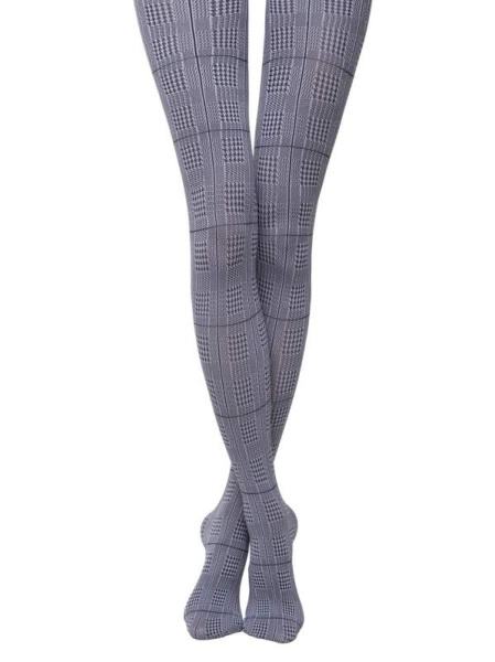 Колготки ConteLINE з геометричним малюнком &quot;клітка&quot; Lycra