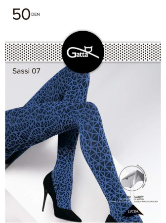 Колготки с узором GATTA Sassi 07, 3, nero/topino(чёрный/графитовый)